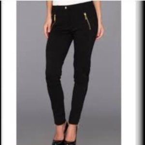 Michael Kors Black Skinny Pants with Gold Accents